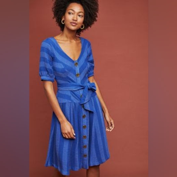 Anthropologie Maeve  blue  dress - Picture 1 of 5